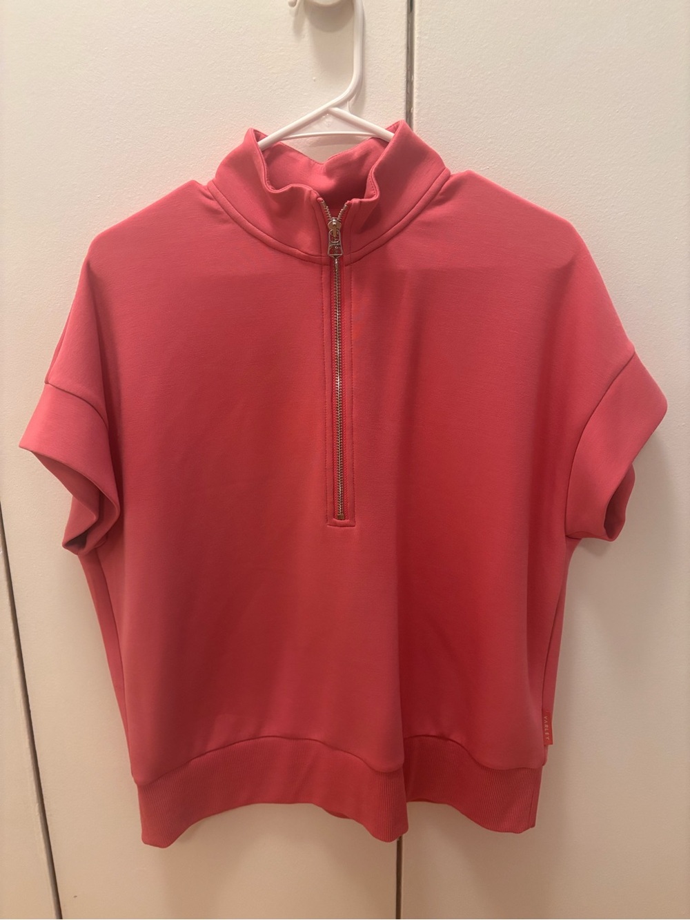 Varley Coral Short-Sleeve Half-Zip Mock Neck Sweatshirt